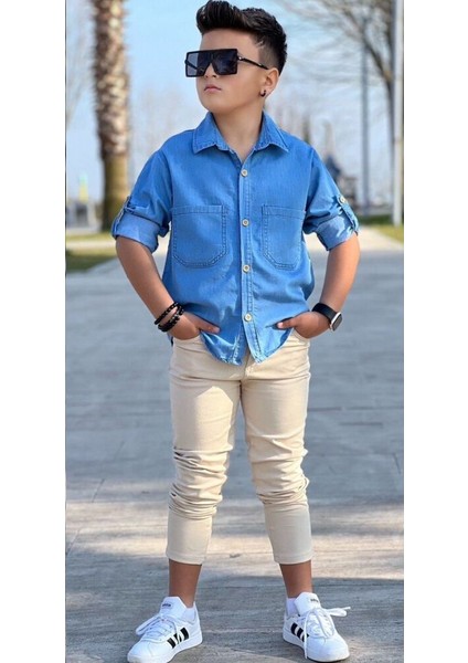 By Erkut Kot Gömlekli Gabardin Pantolonlu Erkek Çocuk Takımı