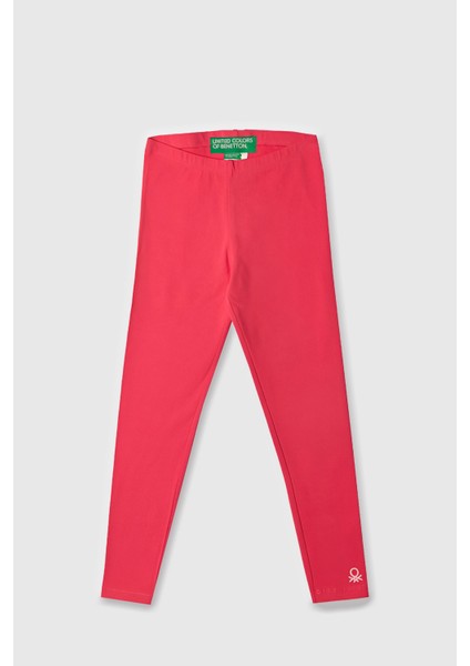 Pamuk Karışımlı Lastikli Bel Logolu Tayt Kız Çocuk Tayt BNTG21767