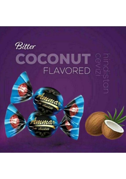 Bitter Kaplamalı Hindistan Cevizi Aromalı Bayramlık Ikramlık Ammar Çikolata 300 gr fırsatları