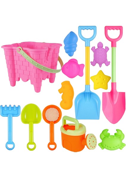 Çocuk Plaj Oyuncağı Kare Kova 13 Parça Set (Yurt Dışından)