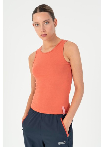 SlimFit Kadın Bisiklet Yaka Kolsuz Bakır Atlet 23064