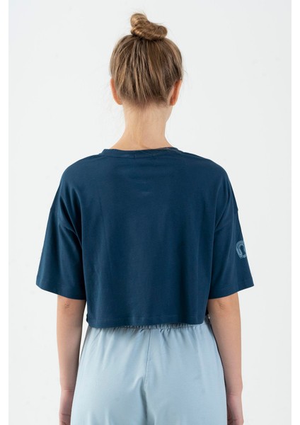 Comfort Kadın Bisiklet Yaka Navymelanj Crop Top fiyatları