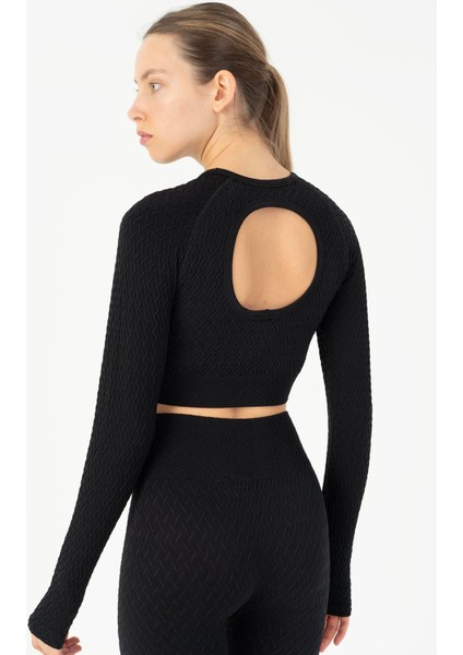 SlimFit Kadın Bisiklet Yaka Siyah- Crop Top fiyatları