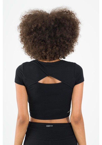SlimFit Kadın Bisiklet Yaka Siyah- Crop Top fiyatları