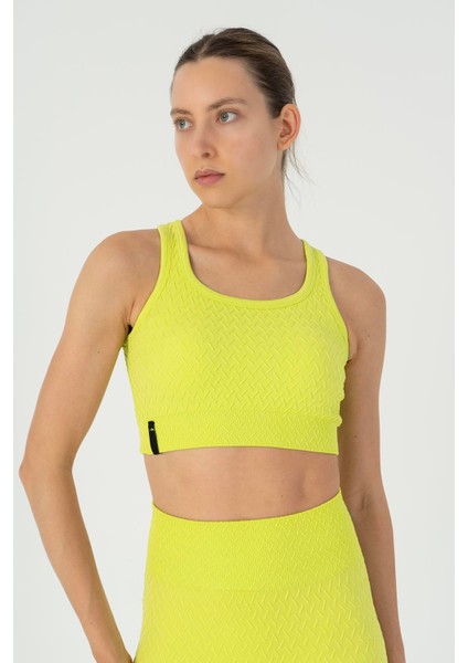 SlimFit Kadın Kapalı Yaka Neon Yeşil Bra fiyatları