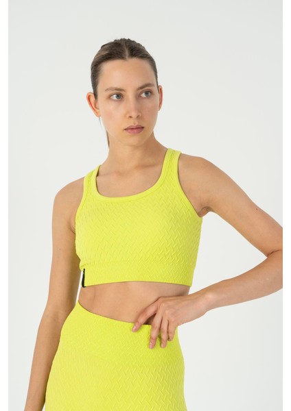 SlimFit Kadın Kapalı Yaka Neon Yeşil Bra modelleri