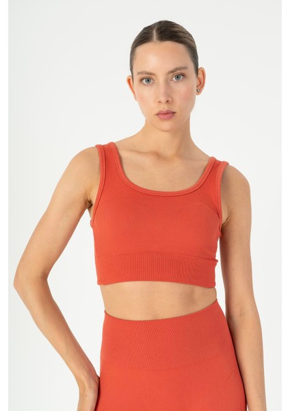 SlimFit Kadın Düz Yaka Kiremit Bra