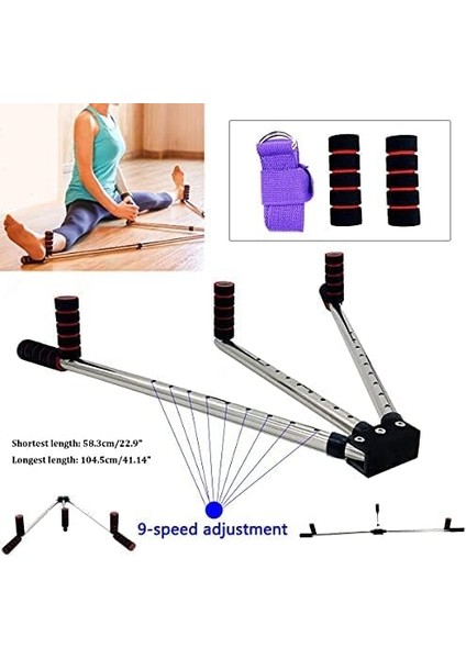 Bacak Acma Aleti 9 Kademeli Ayarlanabili3 Bar Bacak Sedye Ekipmanı Bacak Esneklik Bacak Spor Fitness Için Bölünmüş 9 Kademeli