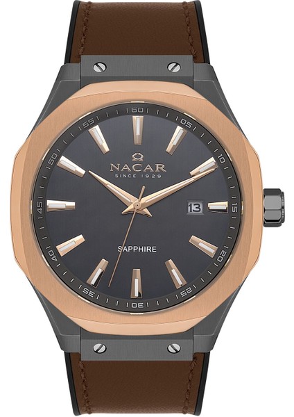 Safir Cam Kahverengi Erkek Kol Saati NC34-29B684-EGL2