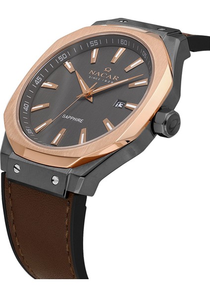 Safir Cam Kahverengi Erkek Kol Saati NC34-29B684-EGL2 fiyatları