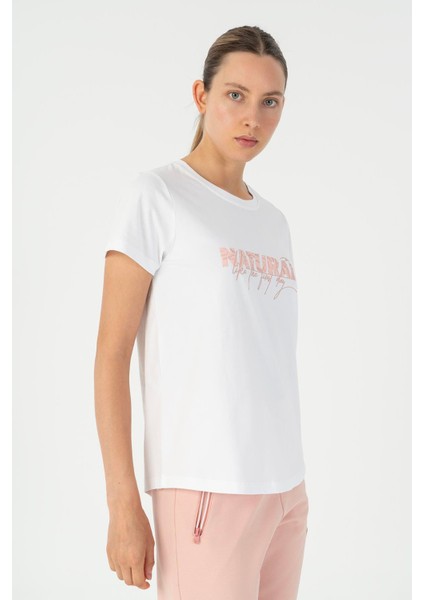 Regular Kadın Bisiklet Yaka Kısa Kol Beyaz T-shirt 23125 modelleri