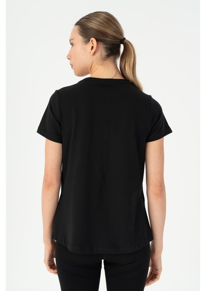 Regular Kadın Bisiklet Yaka Kısa Kol Siyah T-shirt 23132 fiyatları