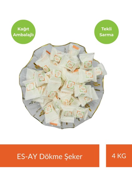 Şeker Tekli Sarma Küp Şeker 4 kg (Kağıtlı)