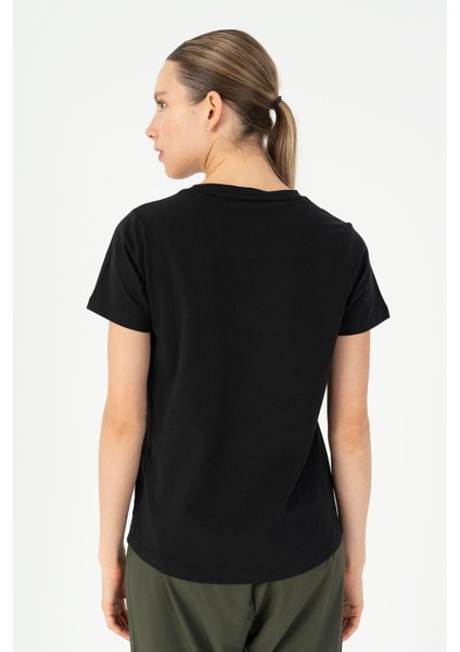 Regular Kadın Bisiklet Yaka Kısa Kol Siyah T-shirt 23131 fiyatları