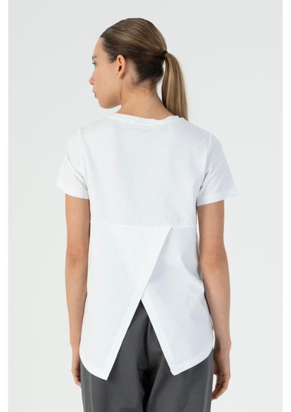 Regular Kadın Bisiklet Yaka Kısa Kol Beyaz T-shirt 23127 fiyatları