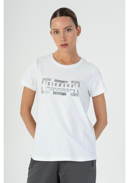 Regular Kadın Bisiklet Yaka Kısa Kol Beyaz T-shirt 23127 fırsatları