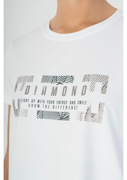 Regular Kadın Bisiklet Yaka Kısa Kol Beyaz T-shirt 23127 indirimleri