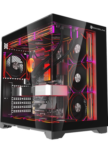 Grand Premium 7x ARGB Fan Kumandalı USB 3.0 Gaming Bilgisayar Kasası Siyah