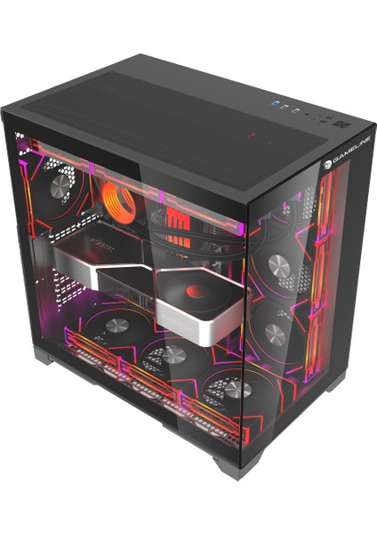 Grand Premium 7x ARGB Fan Kumandalı USB 3.0 Gaming Bilgisayar Kasası Siyah