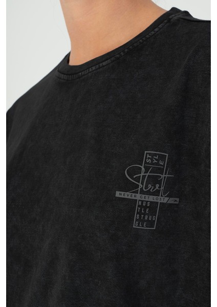 Comfort Kadın Bisiklet Yaka Düşük Kol Siyah T-shirt 23073 fırsatları