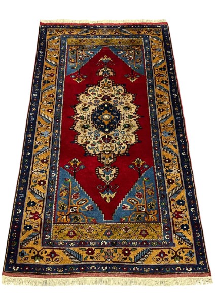 El Dokuma Sıfır Yahyalı Halısı 123 x 210 Kök Boya Yün Halı