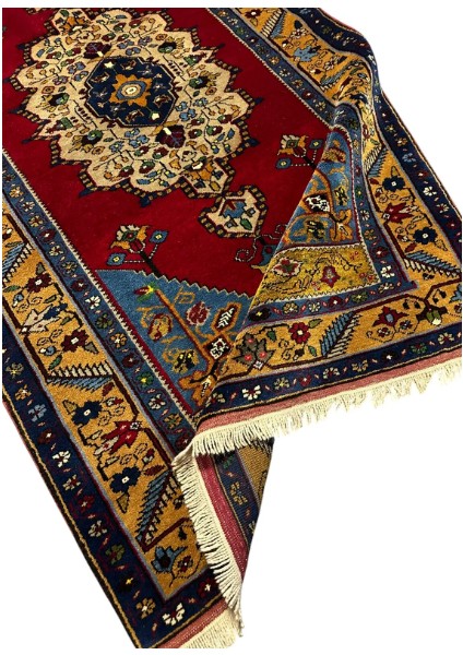 El Dokuma Sıfır Yahyalı Halısı 123 x 210 Kök Boya Yün Halı fırsatları