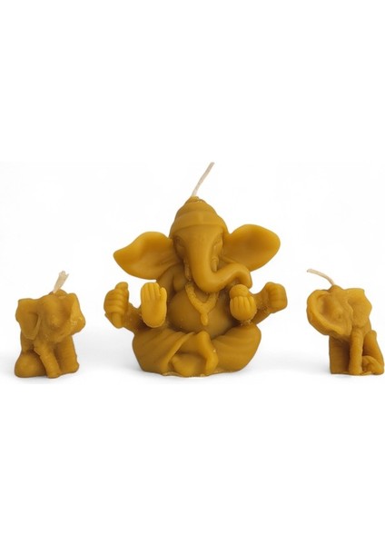Bal Mumu Ganesha ve Ikili Küçük Fil Set