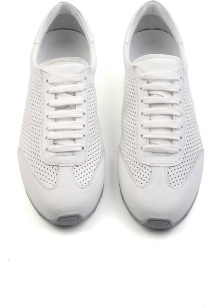 Beyaz Kırışık Leather Erkek Sneaker E01083017103 fiyatları