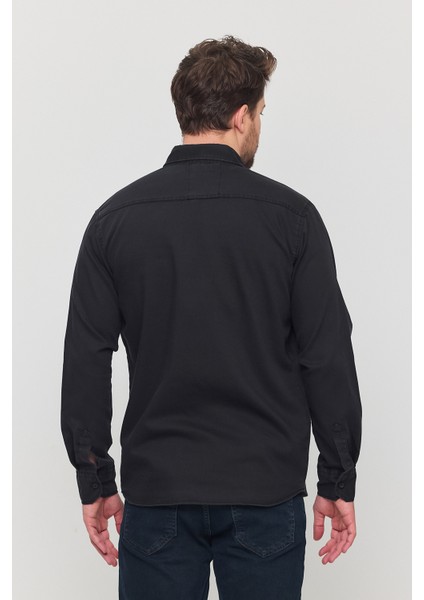 Erkek Mint Slim Fit Dar Kalıp Pamuklu Kot Gömlek