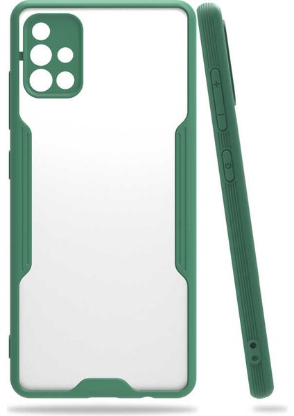 Galaxy A51 Kılıf Iksp Parfe Kapak-Koyu Yeşil
