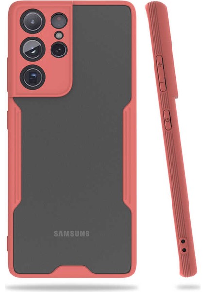Galaxy S21 Ultra Kılıf Iksp Parfe Kapak-Pembe