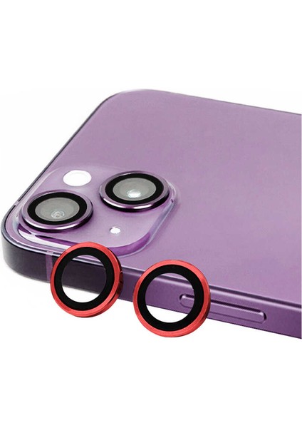 Apple iPhone 14 Plus Uyumlu Iksp Cl-07 Kamera Lens Koruyucu-Kırmızı