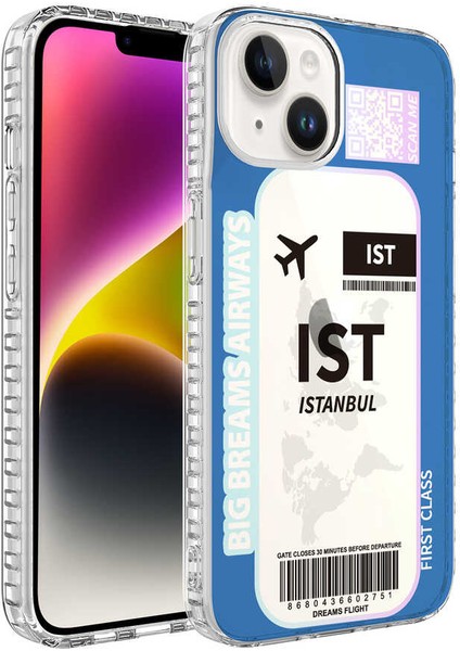 Apple iPhone 14 Plus Kılıf Airbag Kenarlı Renkli Desenli Silikon Iksp Elegans Kapak-No4