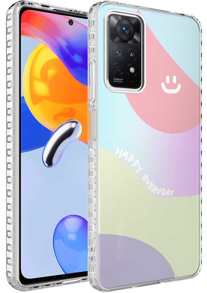 Xiaomi Redmi Note 11 Global Kılıf Airbag Kenarlı Renkli Desenli Silikon Iksp Elegans Kapak-No7