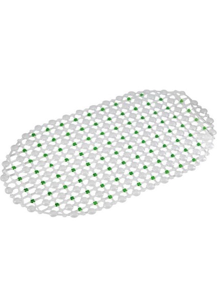 Eko Serisi Banyo - Küvet Içi Kaydırmaz Vantuzlu Oluklu Oval Paspas 63 x 34 cm , Yeşil
