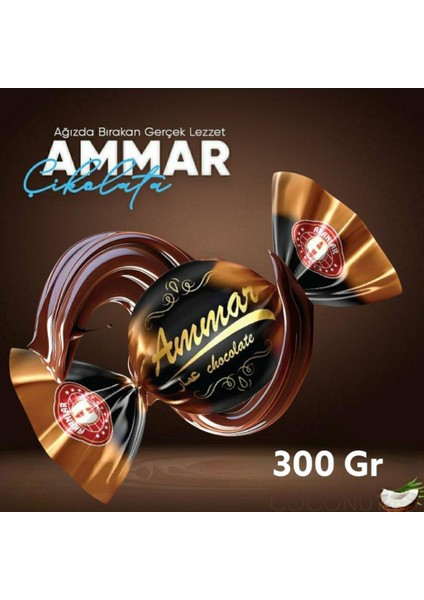 Bitter Kaplamalı Fındık Aromalı Bayramlık Ikramlık Ammar Çikolata 300 gr