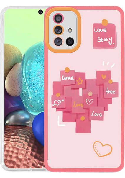 Galaxy A71 Kılıf Iksp M-Fit Desenli Kapak-Love Story No2