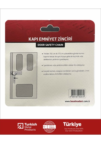Kapı Emniyet Zinciri Saten-Krom