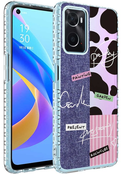 Oppo A96 4g Kılıf Airbag Kenarlı Renkli Desenli Silikon Iksp Elegans Kapak-No8