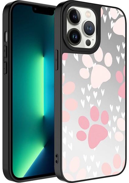 iPhone 13 Pro Uyumlu Aynalı Desenli Kamera Korumalı Parlak Iksp Mirror Kapak-Seyahat