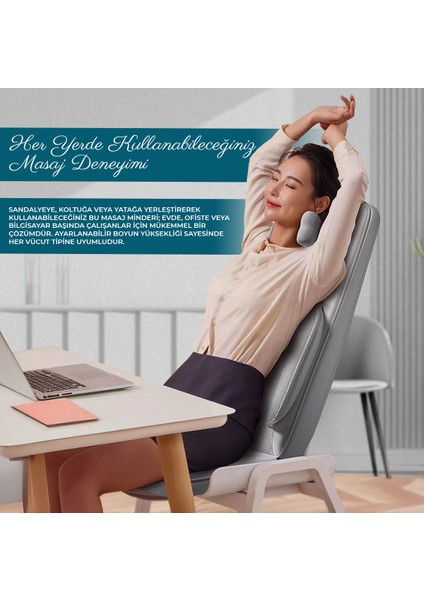 Rlx50 3d Shiatsu Masaj Koltuğu Minderi Isıtmalı, Titreşimli, Sırt, Bel Ve Omuz Ofis Masaj Cihazı modelleri