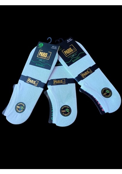 Erkek bambu çorap 3'lü ekonomik paket dikişsiz sneaker soket beyaz yumuşak esnek ÇKE1-1