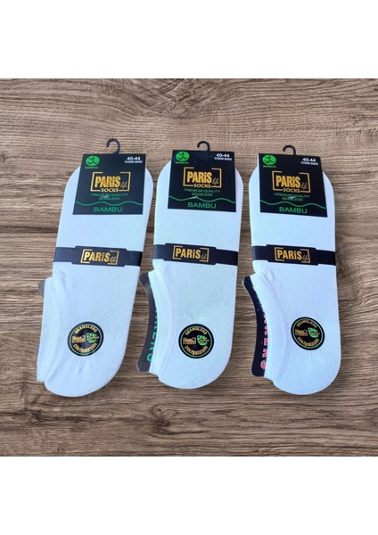 Erkek bambu çorap 3'lü ekonomik paket dikişsiz sneaker soket beyaz yumuşak esnek ÇKE1-1