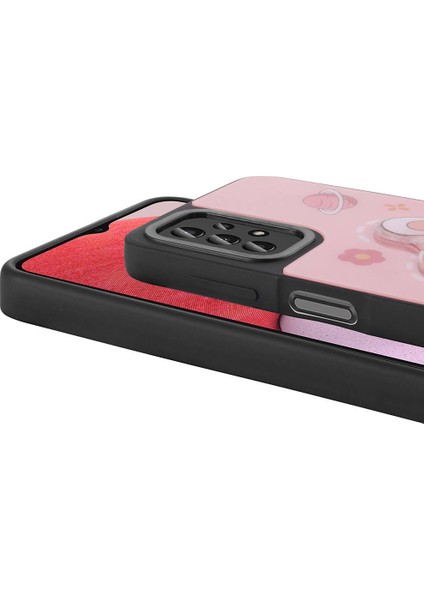 Galaxy A23 Kılıf Parlayan Kabartmalı Ikonik Figürlü Iksp Amas Silikon Kapak-Mor fırsatları