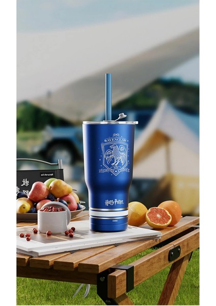 Harry Potter Lisanslı Pipetli Termos (580ml) - Ravenclaw
