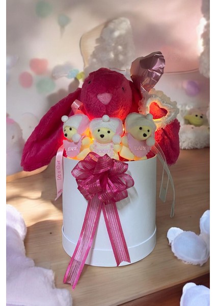 LED Işıklı Özel Kutuda Uyku Arkadaşı Bunny Peluş Tavşan ile Yeni Doğan Hediye Seti- Babyshower, Yenidoğan Hediyesi fiyatları