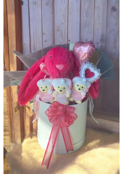 LED Işıklı Özel Kutuda Uyku Arkadaşı Bunny Peluş Tavşan ile Yeni Doğan Hediye Seti- Babyshower, Yenidoğan Hediyesi modelleri