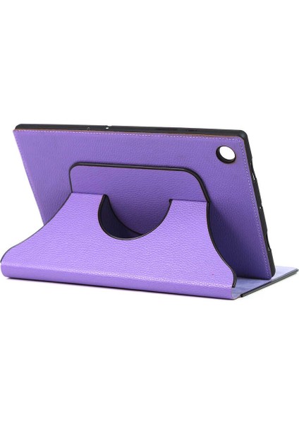 Samsung Galaxy Tab A8 10.5 SM-X200 (2021) Uyumlu Fest Dönebilen Standlı Kılıf-Lila