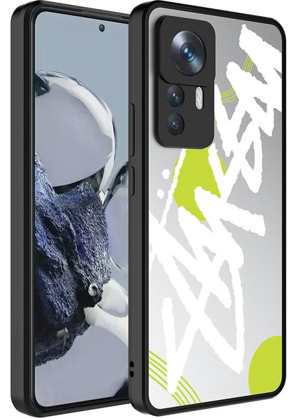 Xiaomi Mi 12T Pro Kılıf Aynalı Desenli Kamera Korumalı Parlak Iksp Mirror Kapak-Yazı