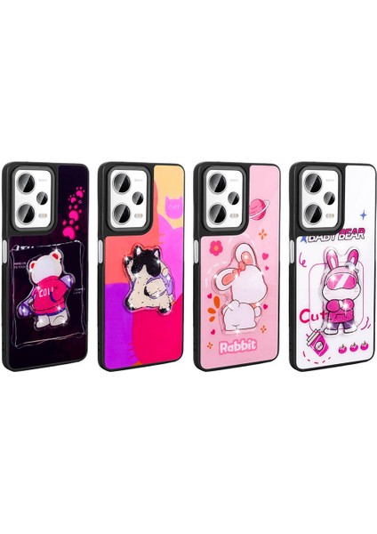 Xiaomi Redmi Note 12 Pro 5g Kılıf Parlayan Kabartmalı Ikonik Figürlü Iksp Amas Silikon Kapak-Mor fiyatları